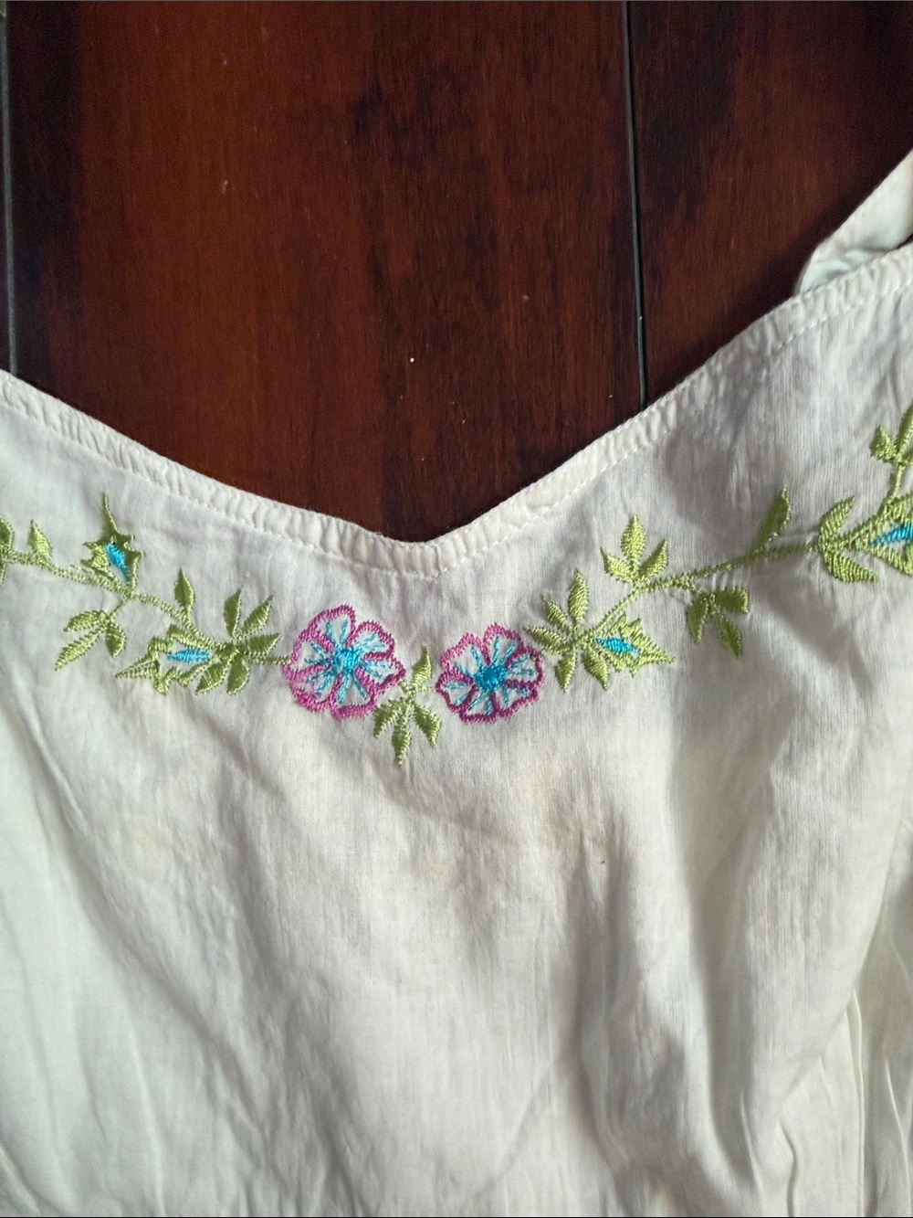 White Floral Spaghetti-Strap Mini Dress - Picture 2 of 5